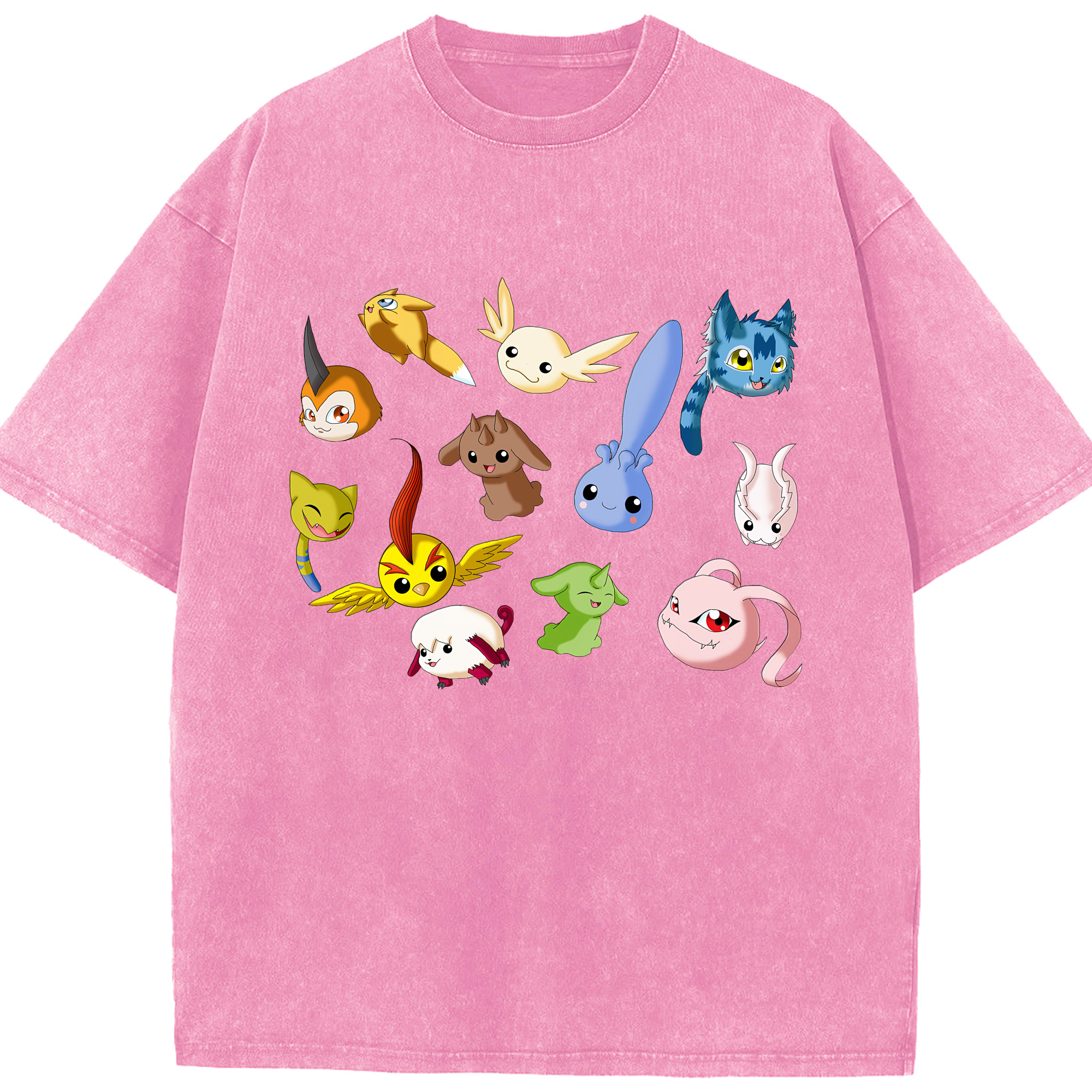 （画像用） Digimon デジタルモンスター/デジモン 綿100% ヴィンテージ風 半袖Tシャツ（フロントプリント）
